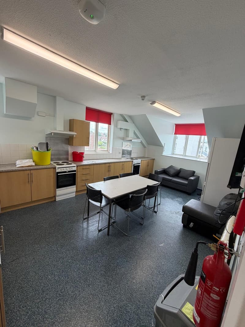 Shared kitchen and dining area
