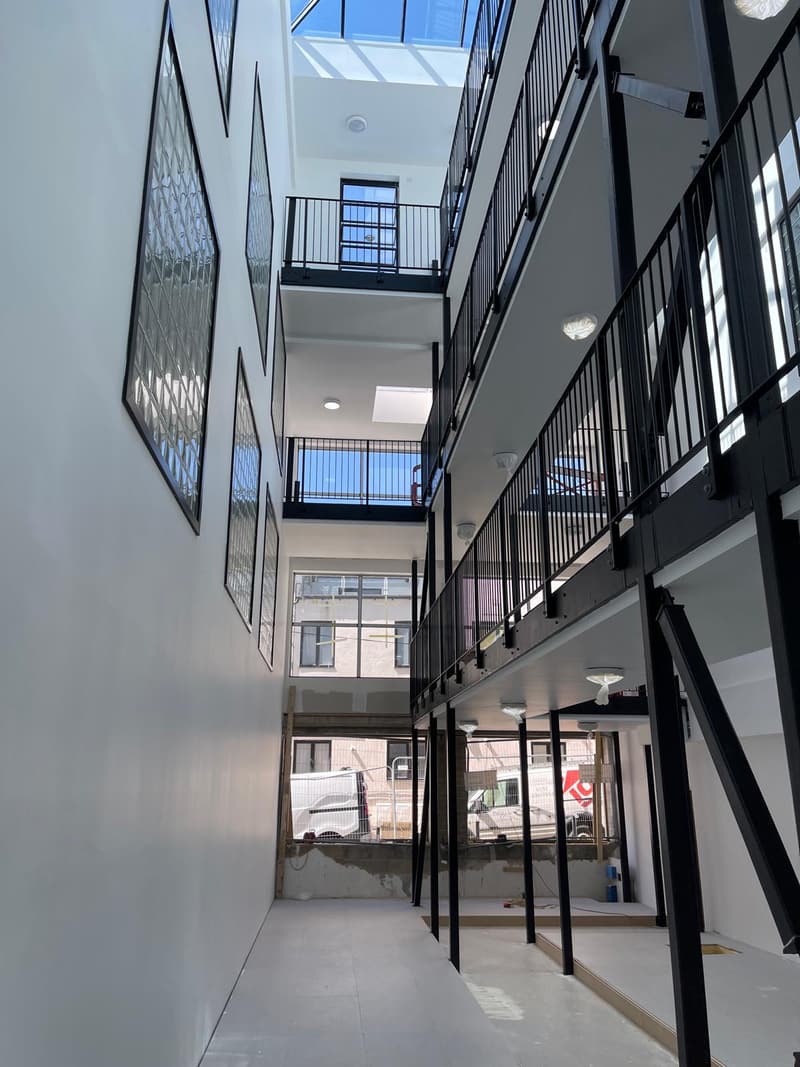 Walkways and balustrades in black