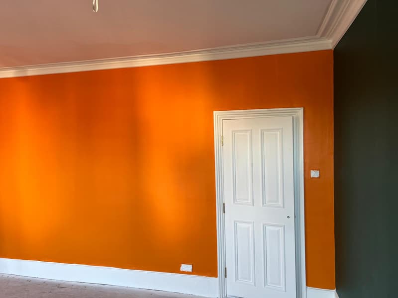 Burnt orange feature wall
