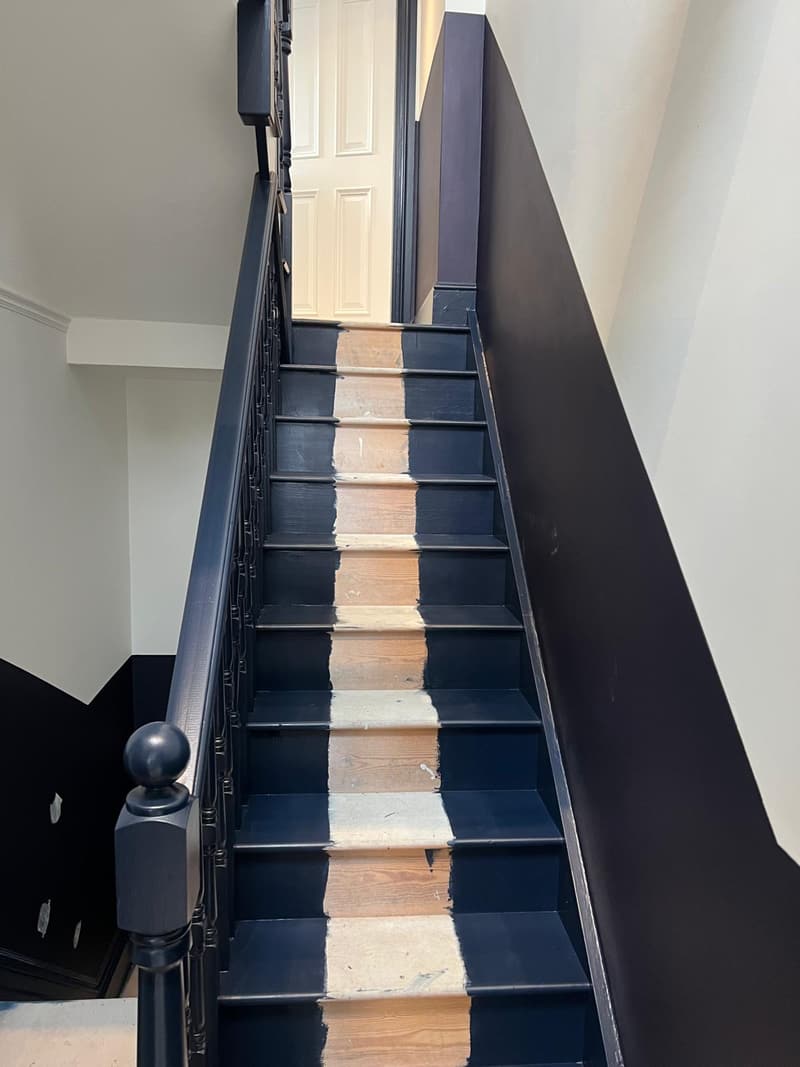 Navy dado and staircase